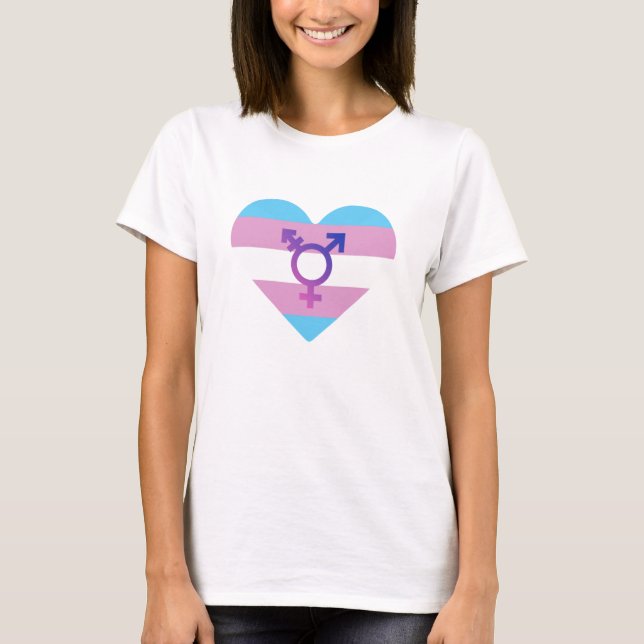 Trans Pride Flag Heart T-Shirt (Front)