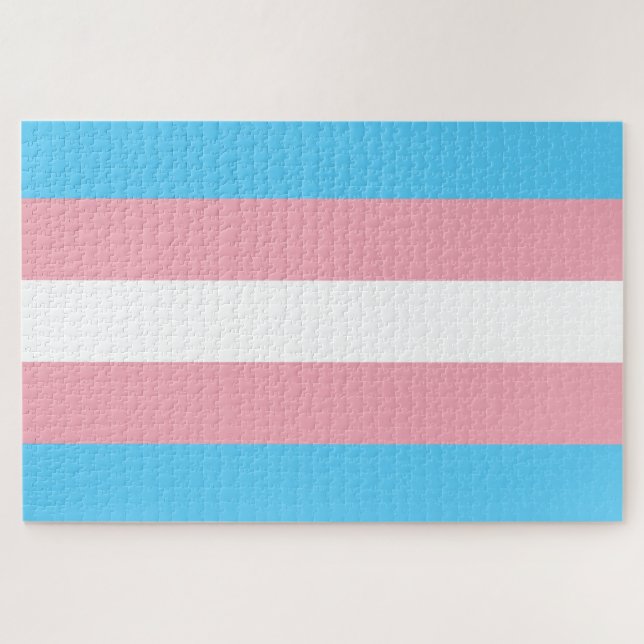 Trans Pride Flag Jigsaw Puzzle (Horizontal)