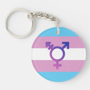 Trans Pride Flag Key Ring