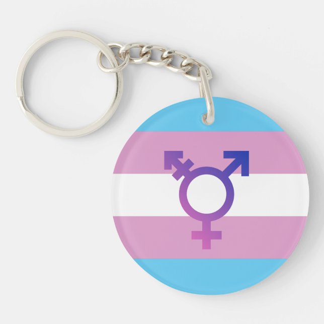 Trans Pride Flag Key Ring (Front)