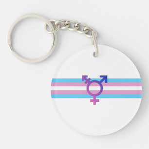 Trans Pride Flag Key Ring