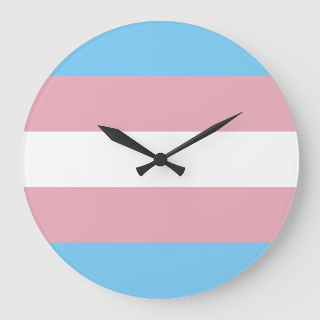 Trans Pride Flag Large Clock (Front)
