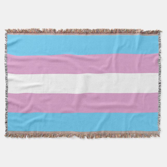 Trans Pride Flag Throw Blanket (Front)