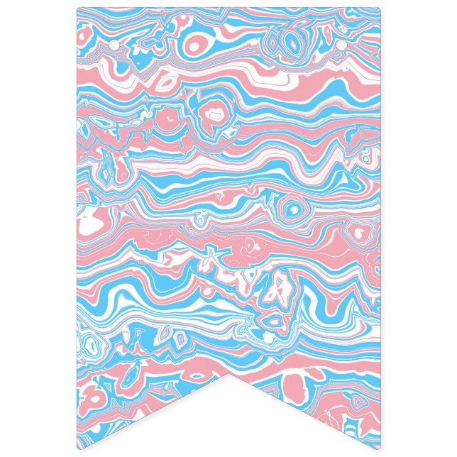 Trans Pride Flag Trippy Boho Groovy Wavy Stripes (First Flag)