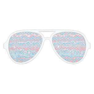 Trans Pride Flag Trippy Boho Groovy Wavy Stripes Aviator Sunglasses