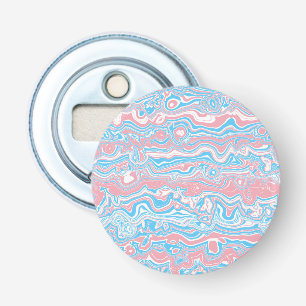 Trans Pride Flag Trippy Boho Groovy Wavy Stripes Bottle Opener