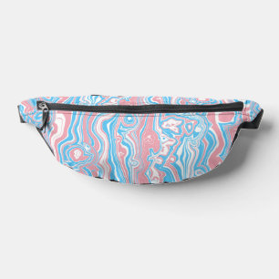 Trans Pride Flag Trippy Boho Groovy Wavy Stripes Bum Bags