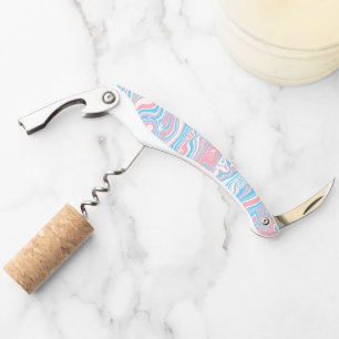 Trans Pride Flag Trippy Boho Groovy Wavy Stripes Corkscrew