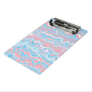 Trans Pride Flag Trippy Boho Groovy Wavy Stripes Mini Clipboard
