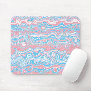 Trans Pride Flag Trippy Boho Groovy Wavy Stripes Mouse Pad