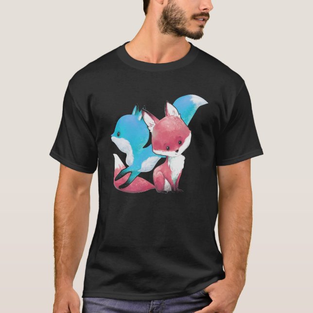 Trans Pride Fox Transgender LGBT T-Shirt (Front)