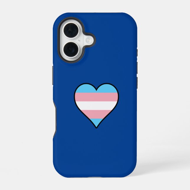 Trans Pride Heart iPhone 16 Case (Back)