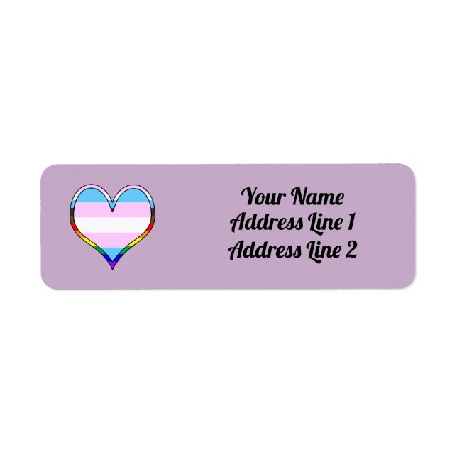 Trans Pride Heart Label Return Address Label (Front)