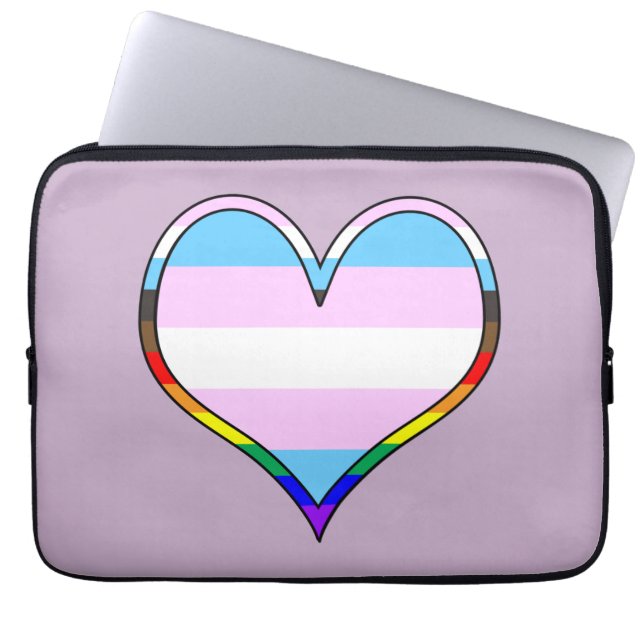 Trans Pride Heart Laptop Sleeve (Front)