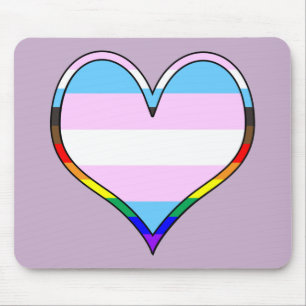 Trans Pride Heart Mouse Pad