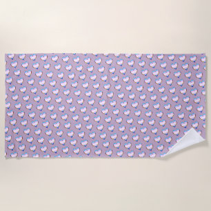 Trans Pride Heart Pattern Beach Towel