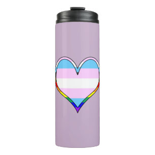 Trans Pride Heart Thermal Tumbler