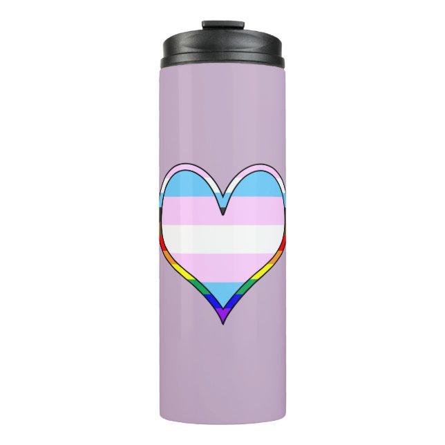 Trans Pride Heart Thermal Tumbler (Front)