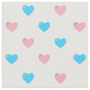 Trans Pride Hearts Fabric