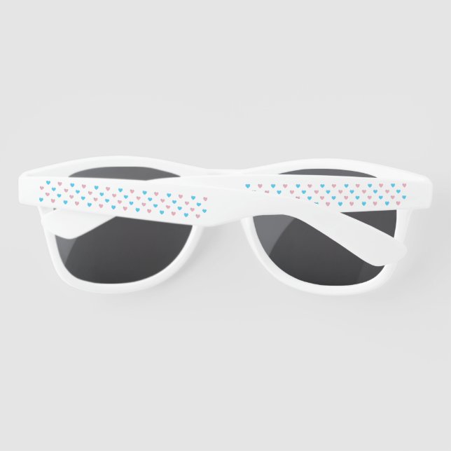 Trans Pride Hearts Sunglasses (Back)