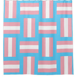 Trans Pride Inspired Shower Curtain