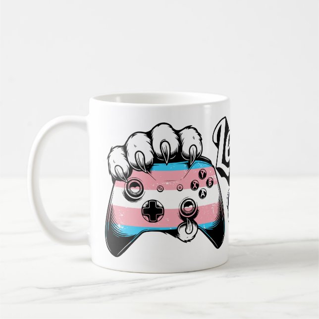 Trans Pride Level Up Tiger Paw Controller Mug 2026 (Left)
