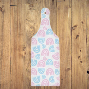 Trans Pride Pastel Rainbow Glass Cutting Board