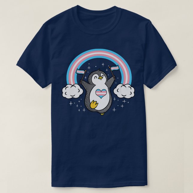 Trans Pride Penguin Transgender Pride  T-Shirt (Design Front)