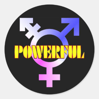 Trans Pride POWERFUL Symbol Classic Round Sticker