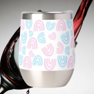 Trans Pride Rainbow Stemless Wine Tumbler