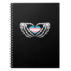 Trans Pride Skeleton Halloween Goth Heart Creative Notebook