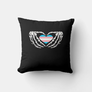 Trans Pride Skeleton Halloween Transgender Goth He Cushion