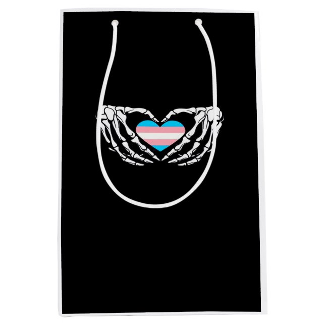 Trans Pride Skeleton Halloween Transgender Goth He Medium Gift Bag (Front)