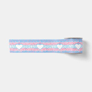 Trans Pride Squiggle Satin Ribbon