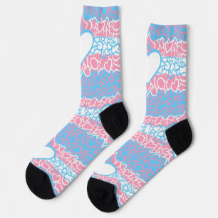 Trans Pride Squiggle Socks