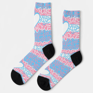 Trans Pride Squiggle Socks