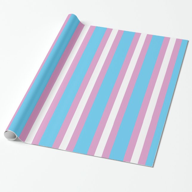 TRANS PRIDE STRIPED VERTICAL - 2014 PRIDE.png Wrapping Paper (Unrolled)