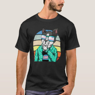 Trans Pride Sunglasses Transsexual Flag Cat Lgbt T T-Shirt