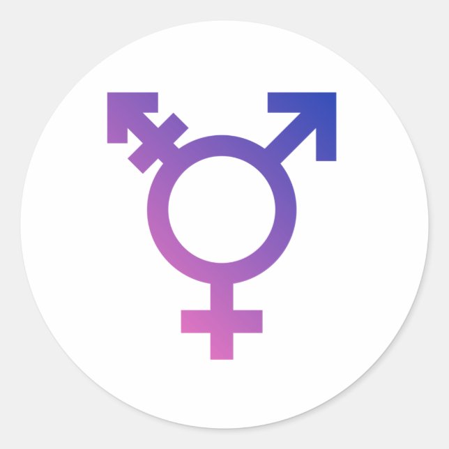 Trans Pride Symbol Classic Round Sticker (Front)