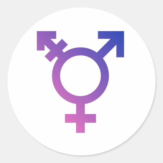 Trans Pride Symbol Classic Round Sticker (Front)