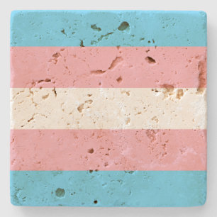 Trans Pride (Transgender Pride) Flag Stone Coaster