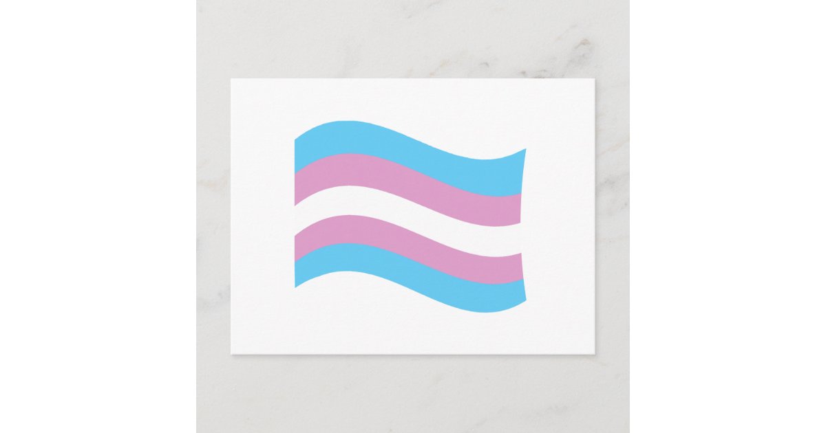 Trans Pride Wavy Flag Postcard | Zazzle