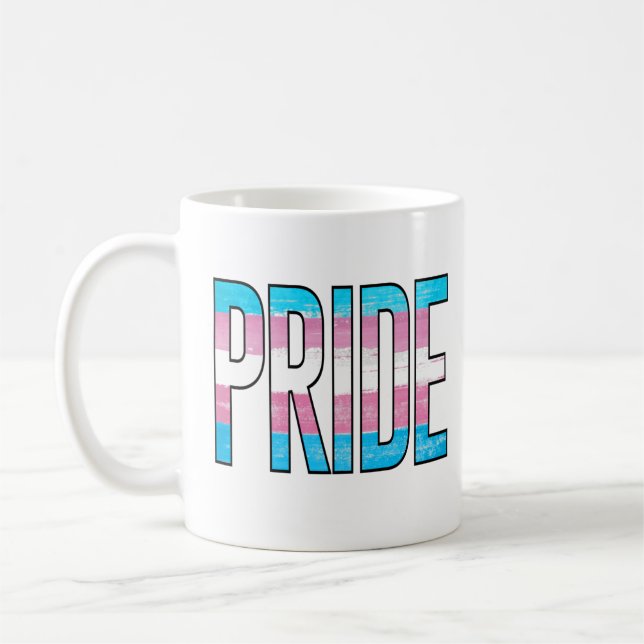 Trans Pride Word Coffee Mug (Left)