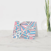 Trans Pride Zen Doodle Abstract Pink Blue White