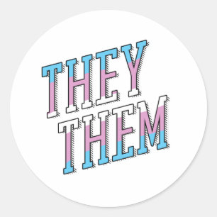 Trans Pronouns They Them Classic Round Sticker