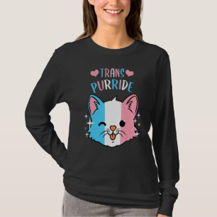 Trans Purride Cat Lgbt Transgender Flag Sunglasse T-Shirt