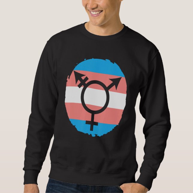 Trans Rainbow Pride LGBTQ Transgender Rights 1 Sweatshirt (Front)