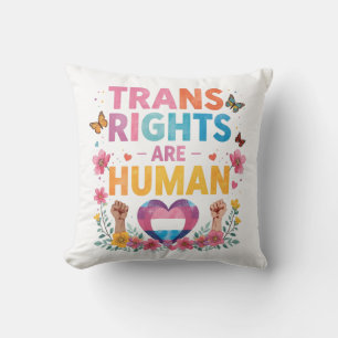 Trans Rights Are Human Rights Design LGBTQ+ Cushion