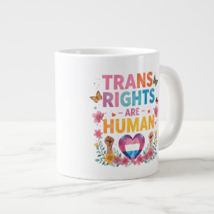 Trans Rights Are Human Rights Design LGBTQ+ Large Coffee Mug