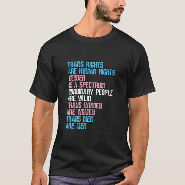 Trans Rights Are Human Rights Gender Is A Spectrum T-Shirt (Front)